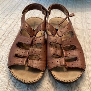 Naturalizer 7.5W Selene Women’s Gladiator Sandals Brown Leather Comfort Shoes